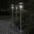 vidaXL Lampa ogrodowa na słupku, srebrna, 100 cm, stal nierdzewna