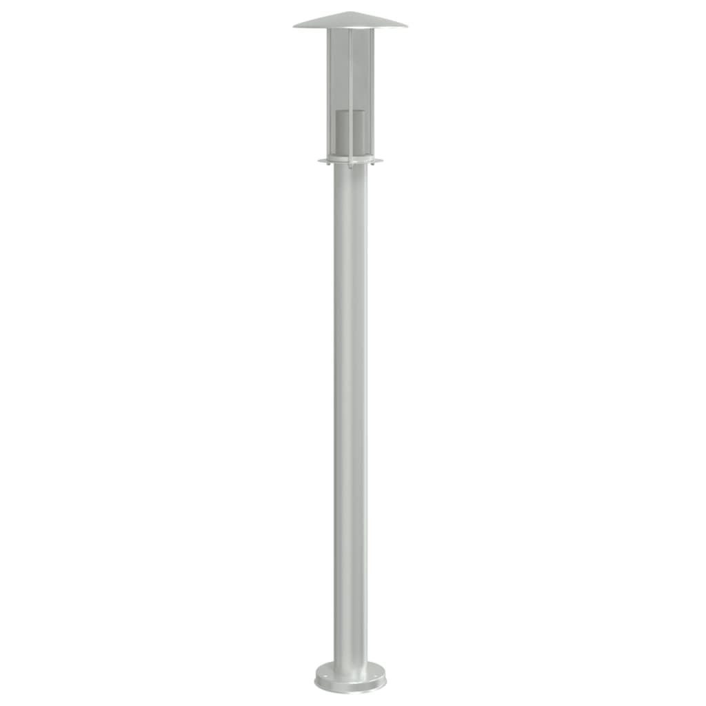 vidaXL Lampy ogrodowe na słupku, 3 szt., srebrne, 100 cm, stal
