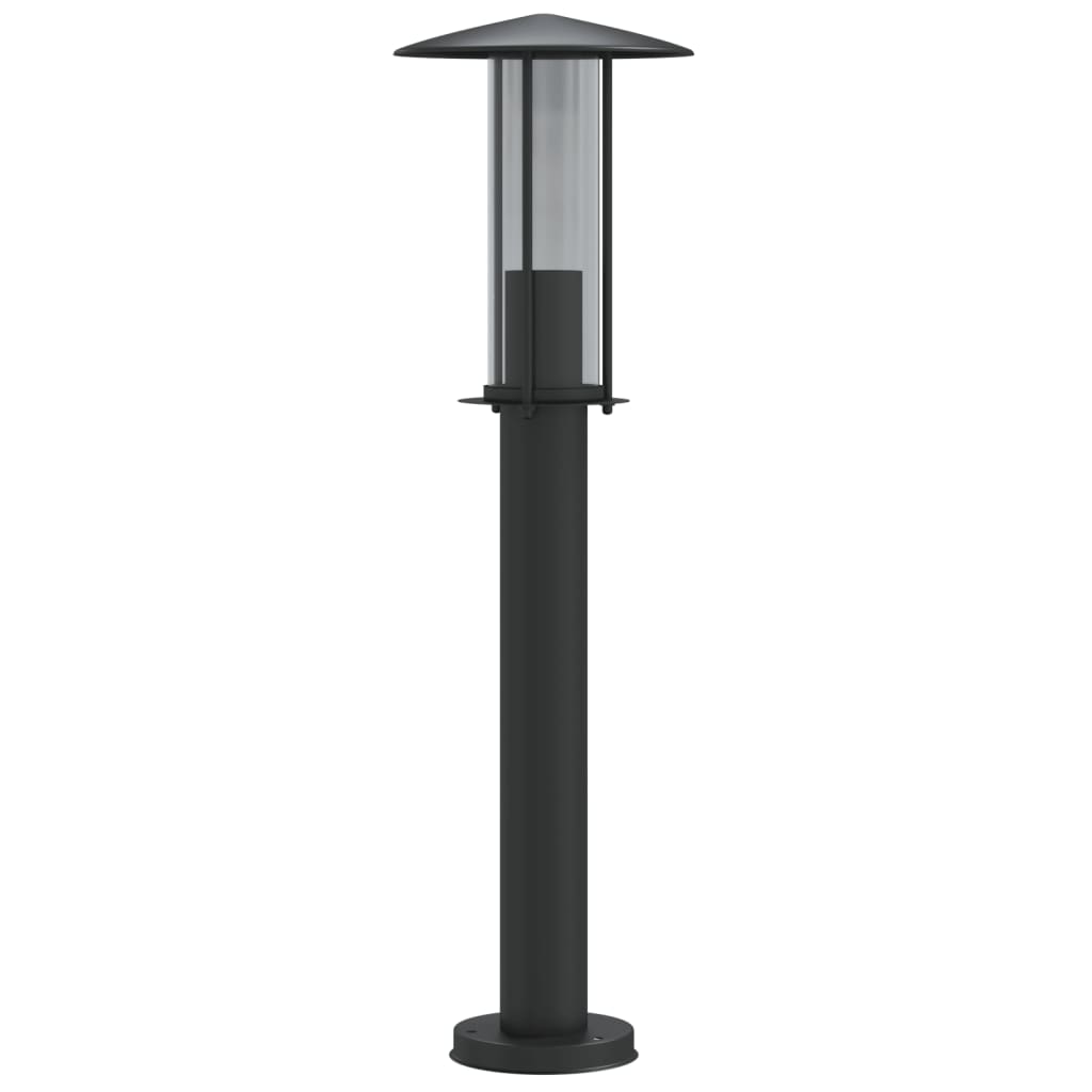 vidaXL Lampa ogrodowa na słupku, czarna, 60 cm, stal nierdzewna