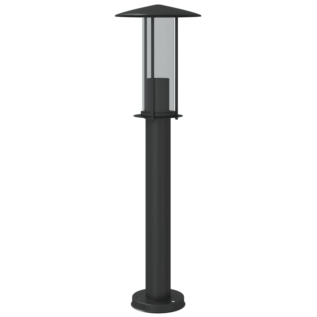 vidaXL Lampa ogrodowa na słupku, czarna, 60 cm, stal nierdzewna