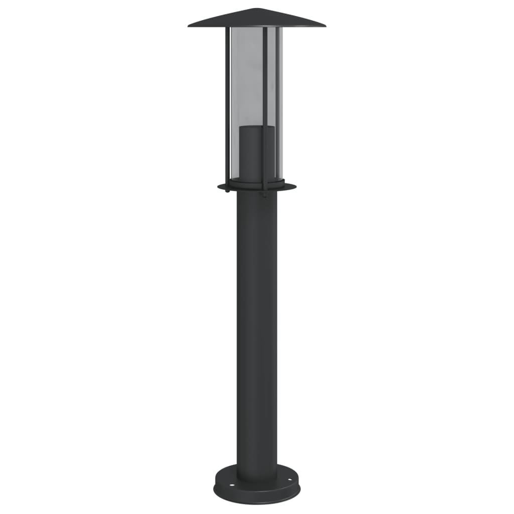 vidaXL Lampy ogrodowe na słupku, 3 szt., czarne, 60 cm, stal