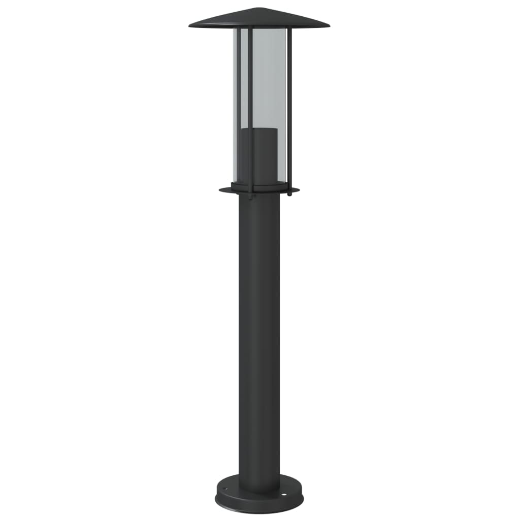 vidaXL Lampy ogrodowe na słupku, 3 szt., czarne, 60 cm, stal