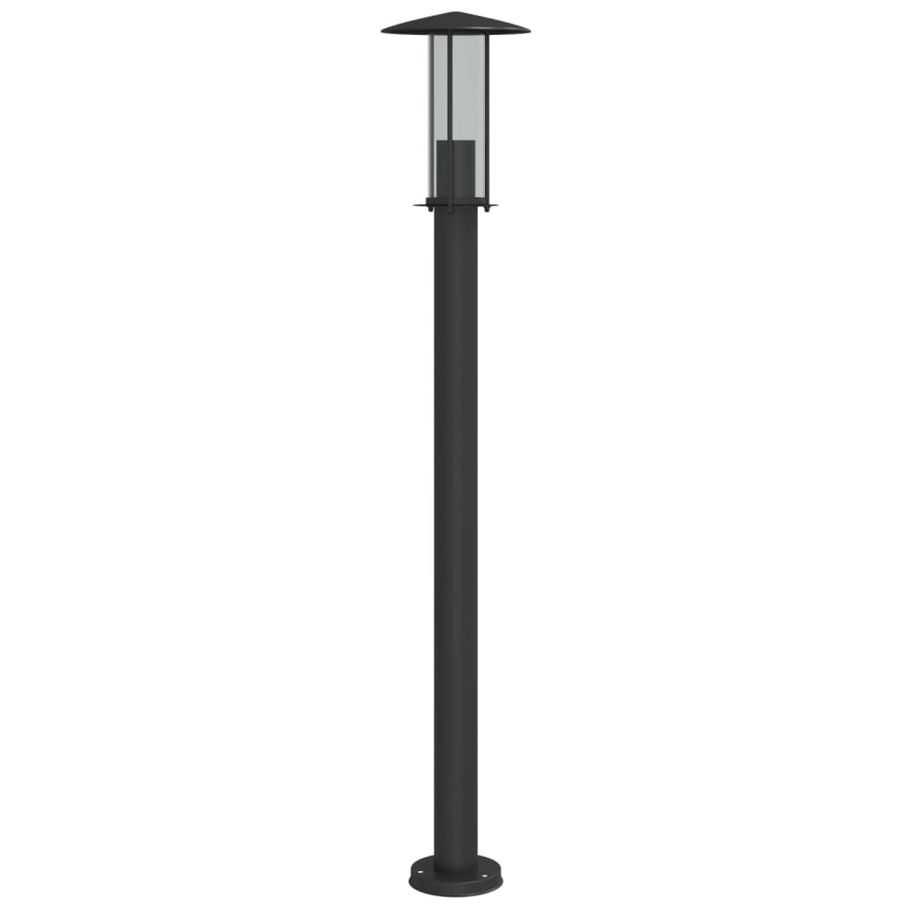 vidaXL Lampa ogrodowa na słupku, czarna, 100 cm, stal nierdzewna
