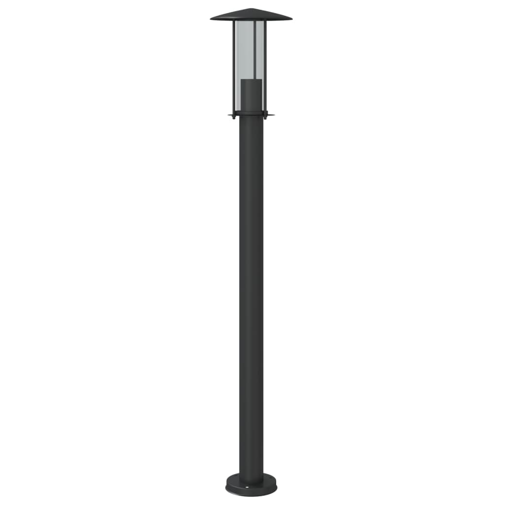 vidaXL Lampa ogrodowa na słupku, czarna, 100 cm, stal nierdzewna