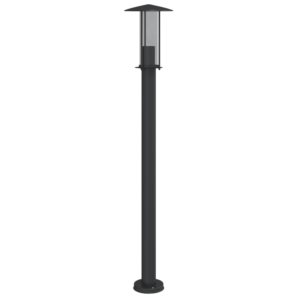 vidaXL Lampa ogrodowa na słupku, czarna, 100 cm, stal nierdzewna