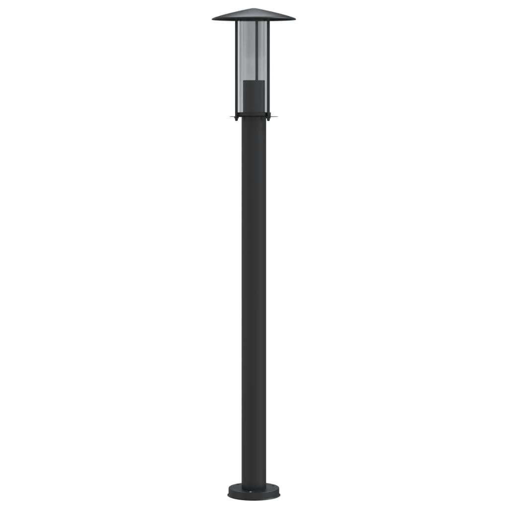 vidaXL Lampy ogrodowe na słupku, 3 szt., czarne, 100 cm, stal