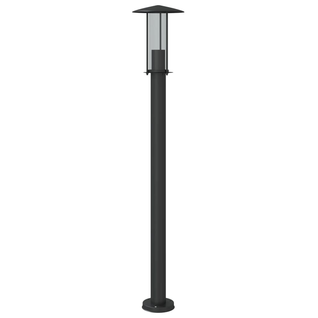 vidaXL Lampy ogrodowe na słupku, 3 szt., czarne, 100 cm, stal