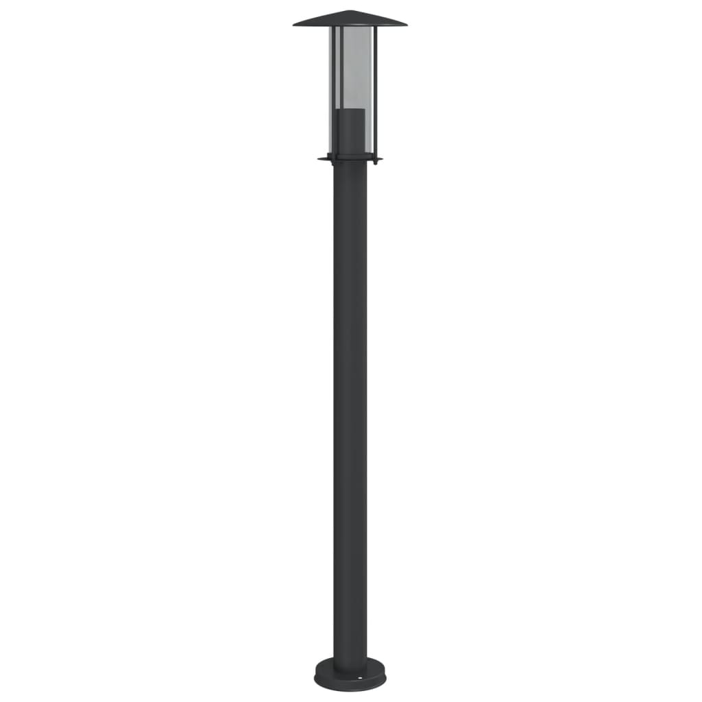 vidaXL Lampy ogrodowe na słupku, 3 szt., czarne, 100 cm, stal