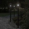 vidaXL Lampy ogrodowe na słupku, 3 szt., czarne, 100 cm, stal