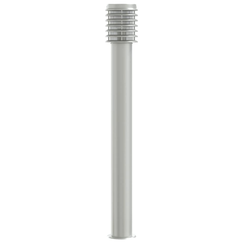 vidaXL Lampa ogrodowa na słupku, srebrna, 100 cm, stal nierdzewna
