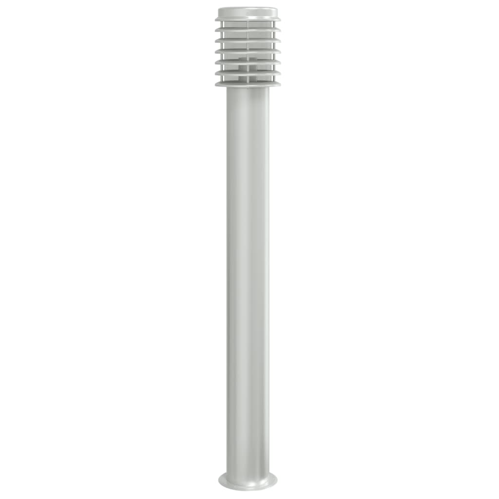 vidaXL Lampa ogrodowa na słupku, srebrna, 100 cm, stal nierdzewna