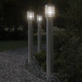 vidaXL Lampa ogrodowa na słupku, srebrna, 100 cm, stal nierdzewna