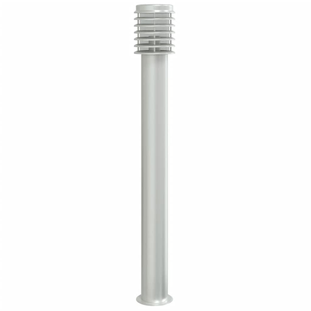 vidaXL Lampy ogrodowe na słupku, 3 szt., srebrne, 110 cm, stal