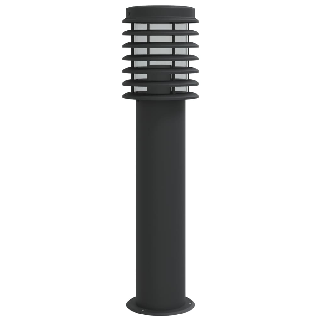 vidaXL Lampy ogrodowe na słupku, 3 szt., czarne, 60 cm, stal