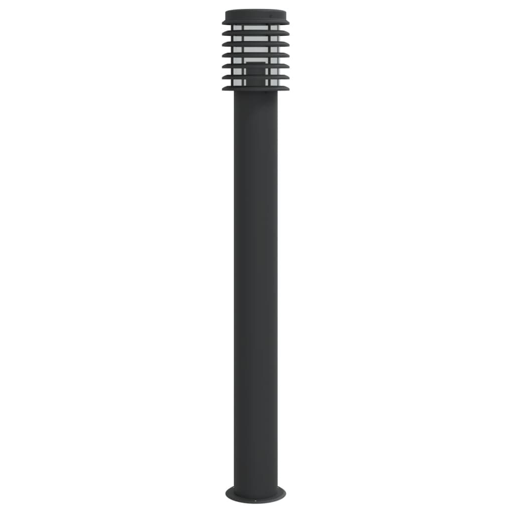 vidaXL Lampa ogrodowa na słupku, czarna, 110 cm, stal nierdzewna