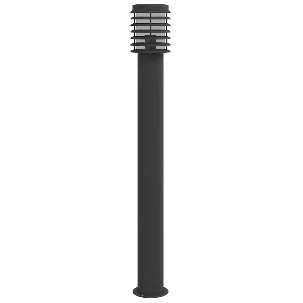 vidaXL Lampy ogrodowe na słupku, 3 szt., czarne, 110 cm, stal