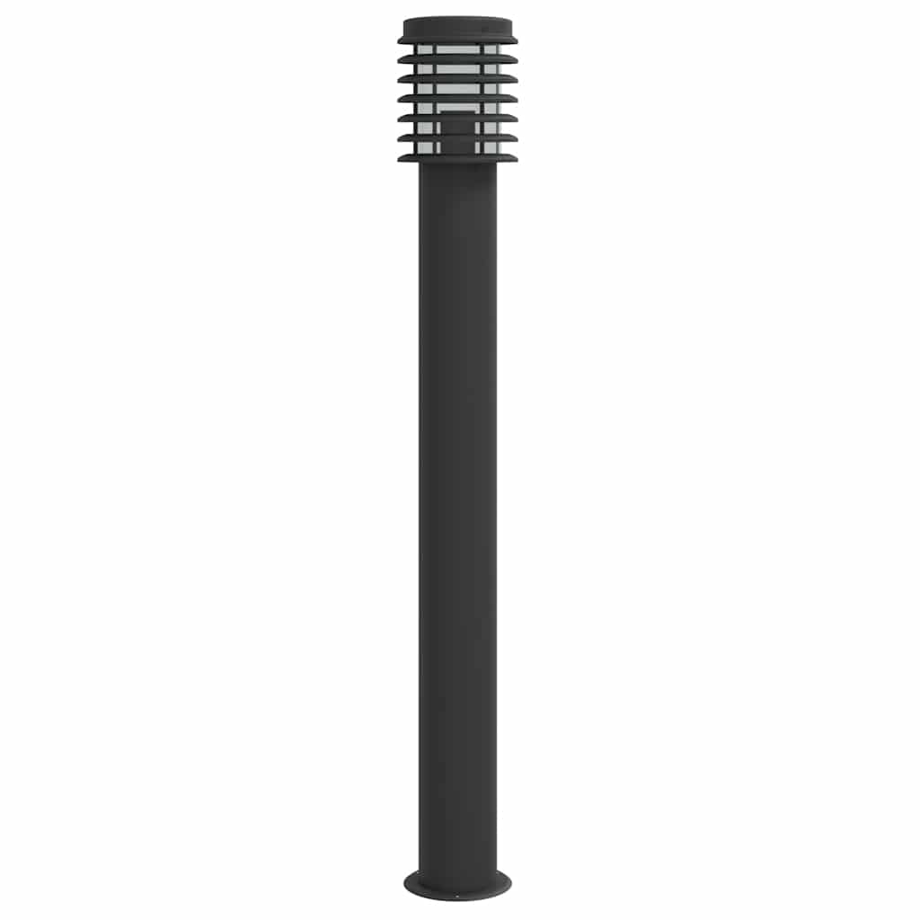 vidaXL Lampy ogrodowe na słupku, 3 szt., czarne, 110 cm, stal