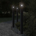 vidaXL Lampy ogrodowe na słupku, 3 szt., czarne, 110 cm, stal