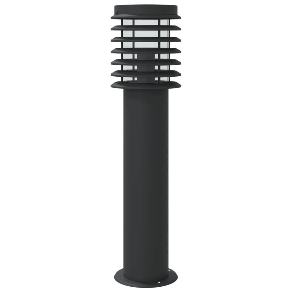 vidaXL Lampa ogrodowa na słupku, z czujnikiem, czarna, 60 cm, stal
