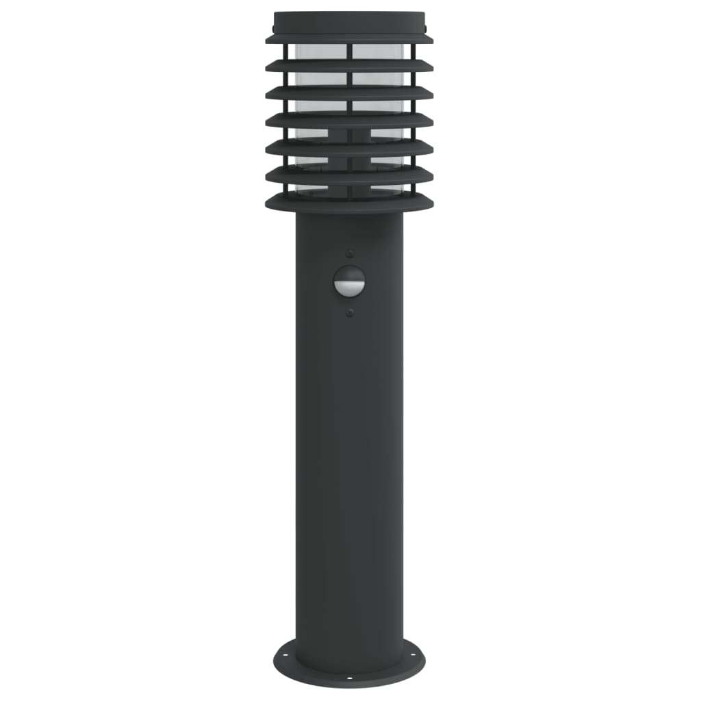vidaXL Lampy ogrodowe na słupku, z czujnikiem, 3 szt., czarne, 60 cm