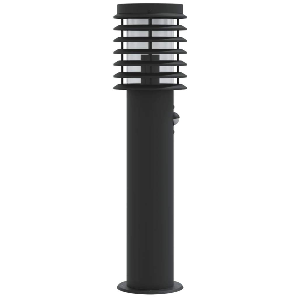 vidaXL Lampy ogrodowe na słupku, z czujnikiem, 3 szt., czarne, 60 cm