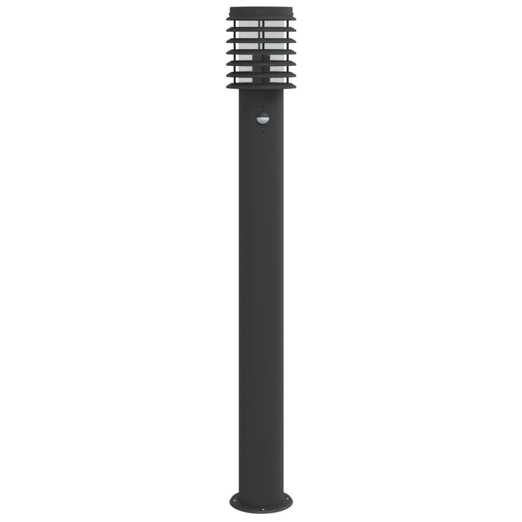 vidaXL Lampy ogrodowe na słupku, z czujnikiem, 3 szt., czarne, 110 cm