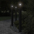 vidaXL Lampy ogrodowe na słupku, z czujnikiem, 3 szt., czarne, 110 cm