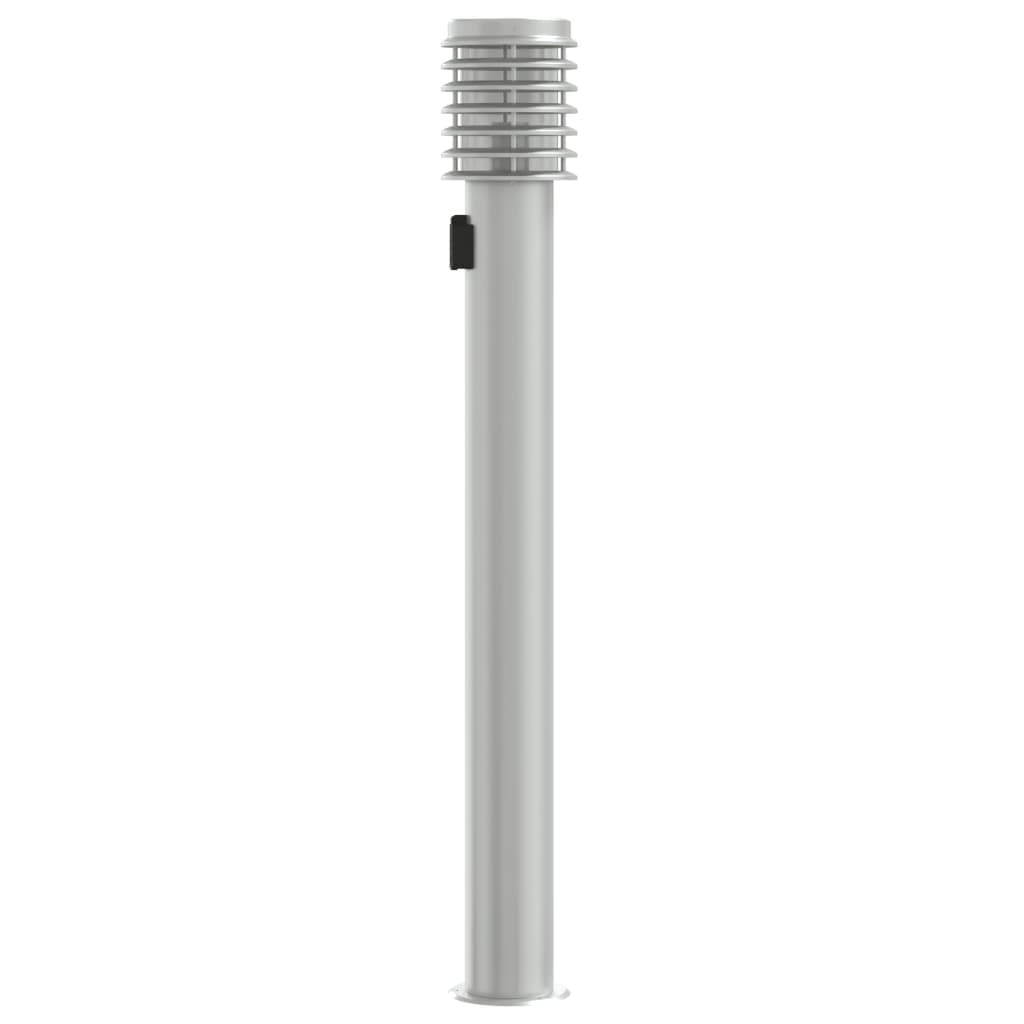 vidaXL Lampy ogrodowe na słupku, z gniazdkiem, 3 szt., srebrne, 110 cm