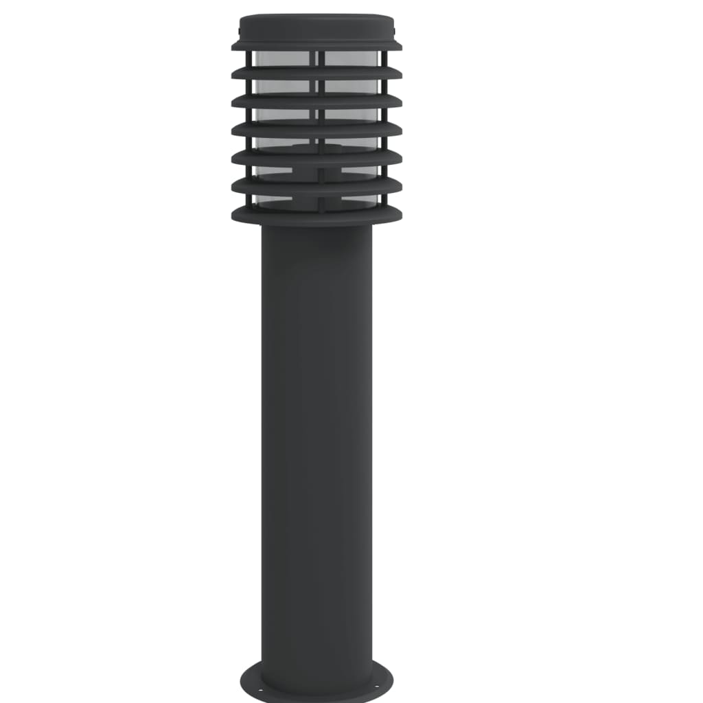 vidaXL Lampy ogrodowe na słupku, z gniazdkiem, 3 szt., czarne, 60 cm