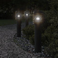 vidaXL Lampy ogrodowe na słupku, z gniazdkiem, 3 szt., czarne, 60 cm