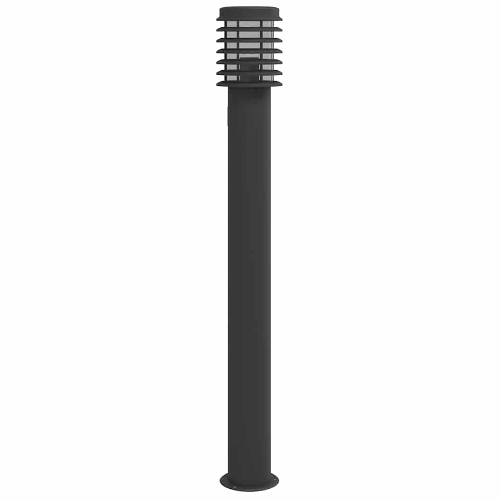 vidaXL Lampy ogrodowe na słupku, z gniazdkiem, 3 szt., czarne, 110 cm