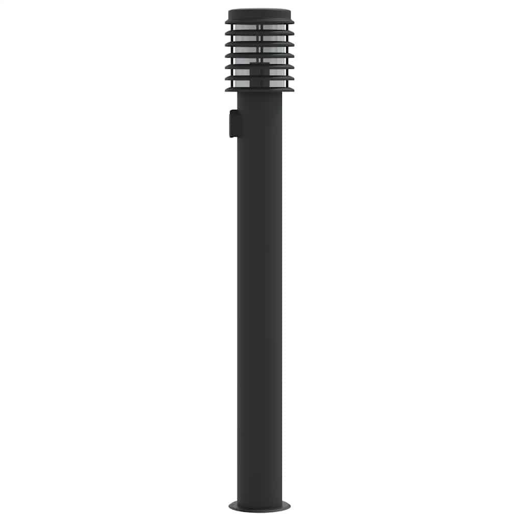 vidaXL Lampy ogrodowe na słupku, z gniazdkiem, 3 szt., czarne, 110 cm