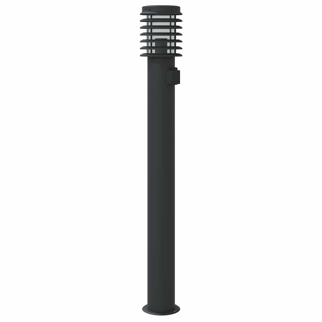 vidaXL Lampy ogrodowe na słupku, z gniazdkiem, 3 szt., czarne, 110 cm