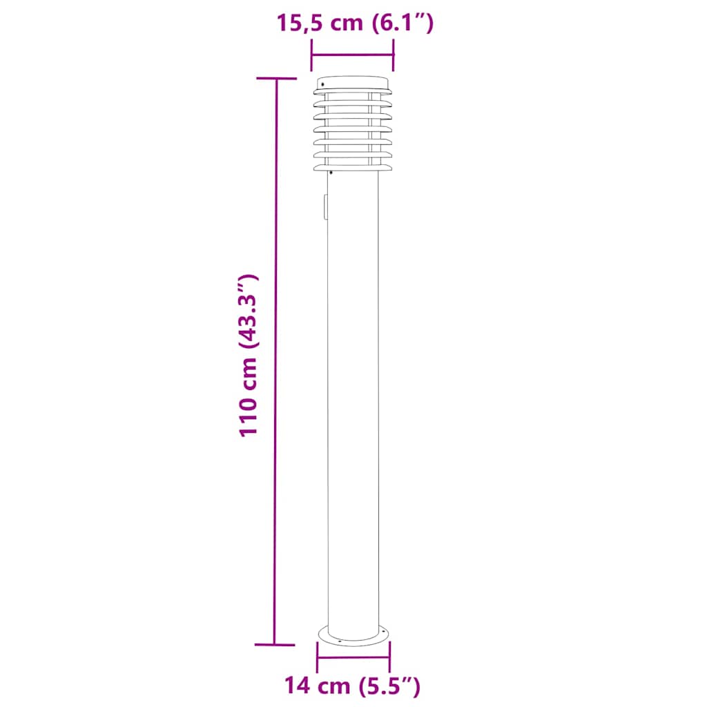 vidaXL Lampy ogrodowe na słupku, z gniazdkiem, 3 szt., czarne, 110 cm