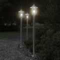 vidaXL Lampy ogrodowe na słupku, 3 szt., srebrne, 120 cm, stal