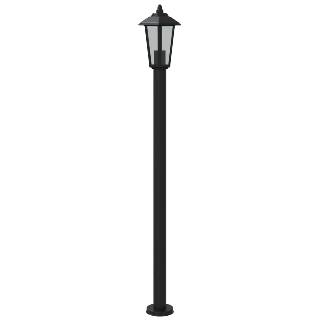 vidaXL Lampy ogrodowe na słupku, 3 szt., czarne, 120 cm, stal