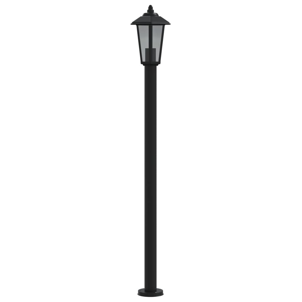 vidaXL Lampy ogrodowe na słupku, 3 szt., czarne, 120 cm, stal