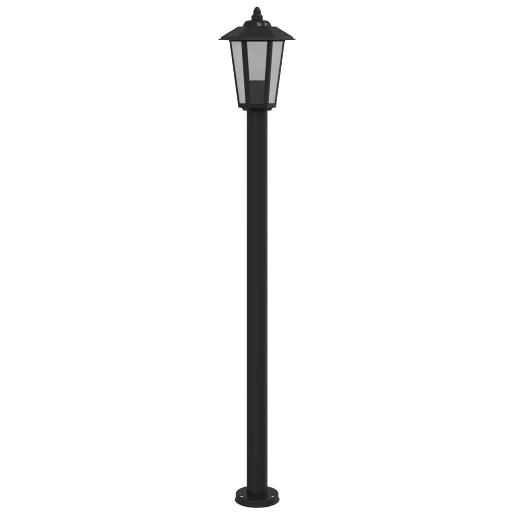 vidaXL Lampy ogrodowe na słupku, 3 szt., czarne, 120 cm, stal