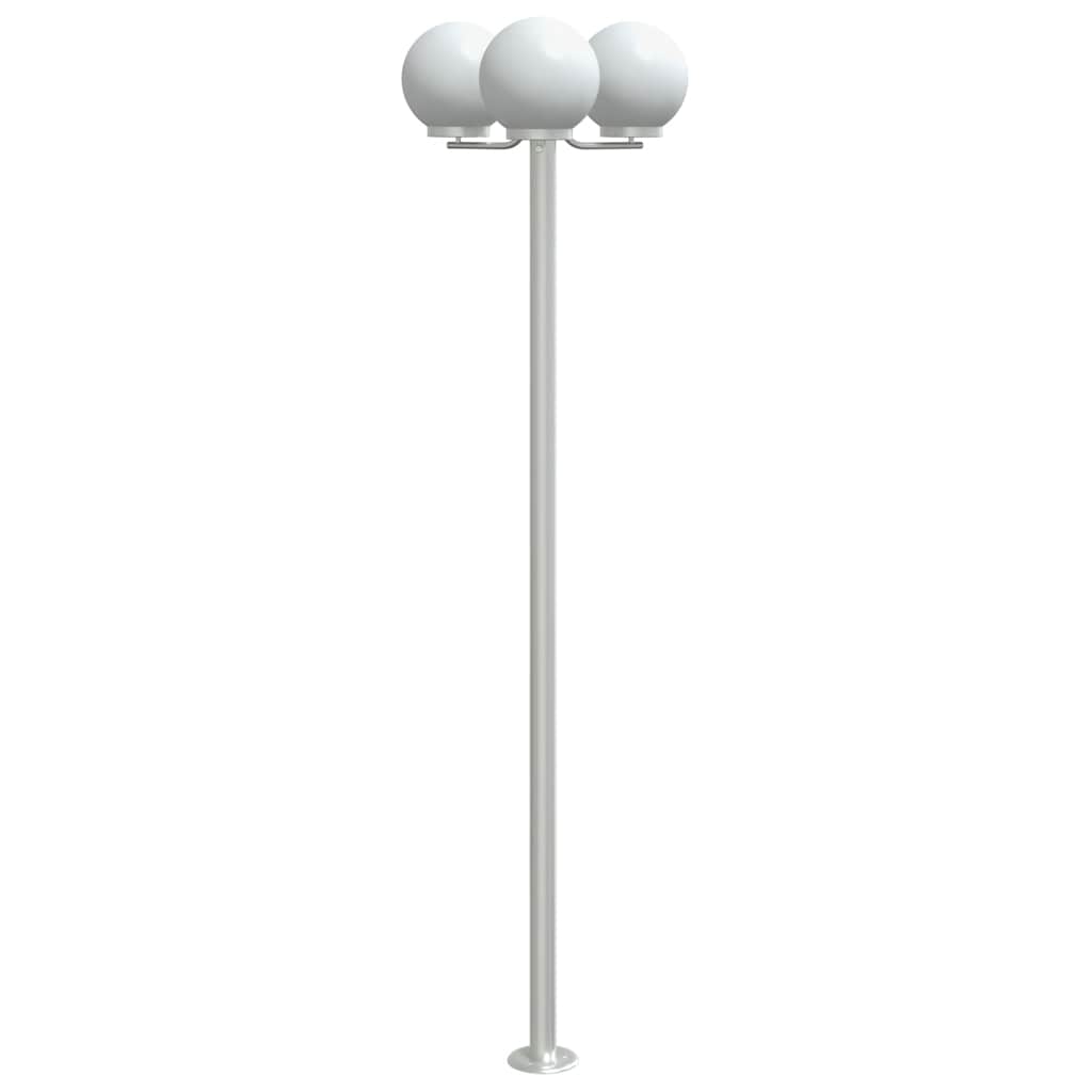 vidaXL Stojące lampy ogrodowe, 2 szt, srebrne, 215 cm, stal nierdzewna