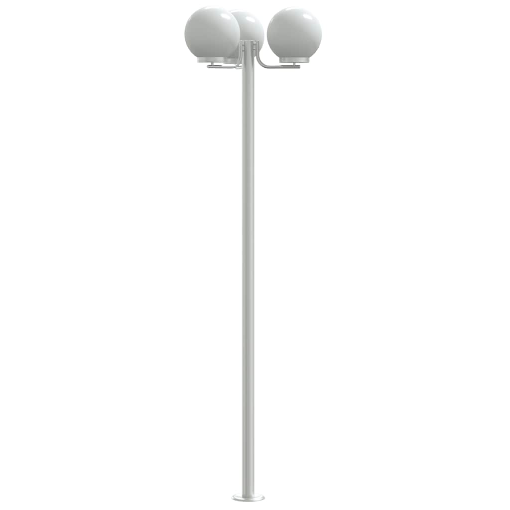 vidaXL Stojące lampy ogrodowe, 2 szt, srebrne, 215 cm, stal nierdzewna