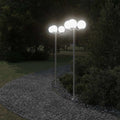 vidaXL Stojące lampy ogrodowe, 2 szt, srebrne, 215 cm, stal nierdzewna