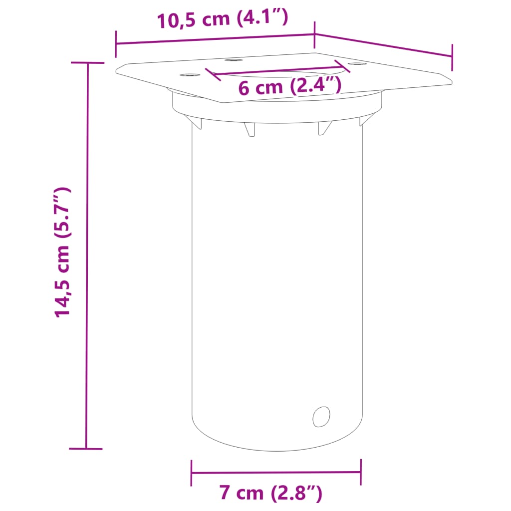 vidaXL Lampy najazdowe, kwadratowe, czarne, 10,5x10,5 cm, aluminium