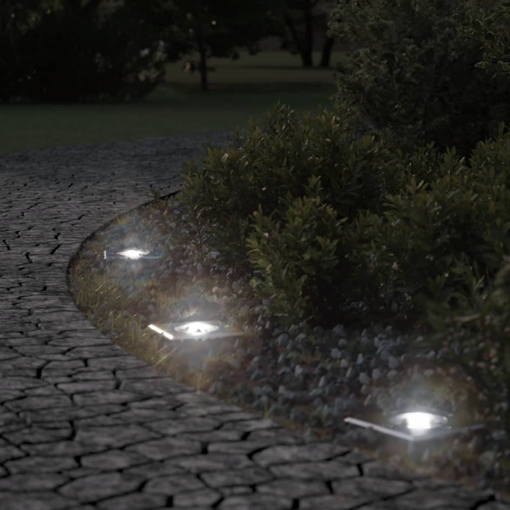 vidaXL Lampy najazdowe, kwadratowe, czarne, 10,5x10,5 cm, aluminium