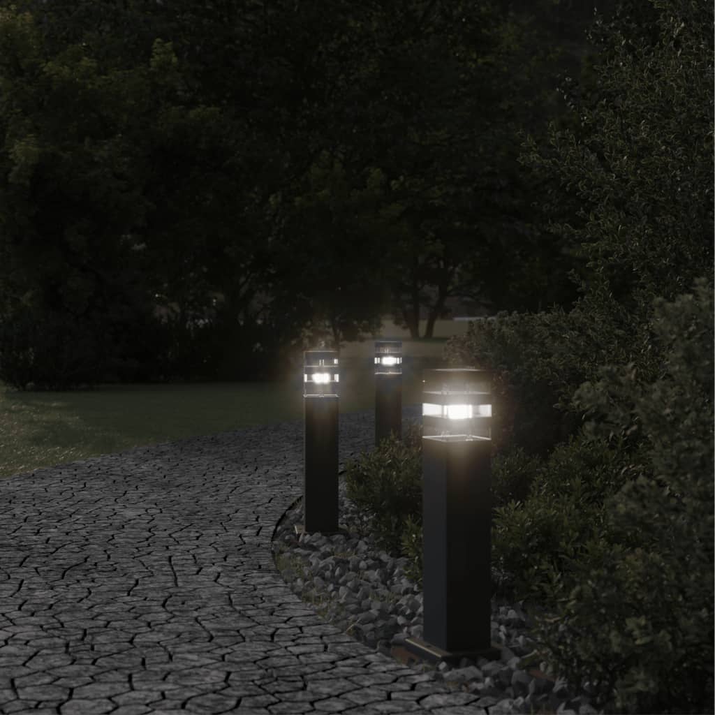 vidaXL Zewnętrzna lampa stojąca, czarna, 50 cm, aluminium