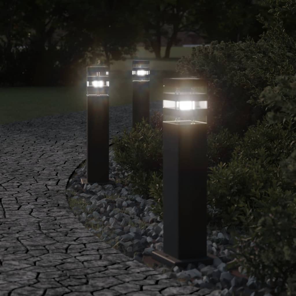 vidaXL Zewnętrzna lampa stojąca, czarna, 50 cm, aluminium