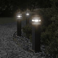 vidaXL Zewnętrzne lampy stojące, 3 szt., czarne, 50 cm, aluminium