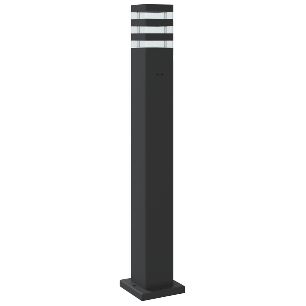 vidaXL Zewnętrzne lampy stojące, 3 szt., czarne, 80 cm, aluminium