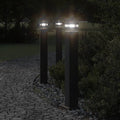 vidaXL Zewnętrzne lampy stojące, 3 szt., czarne, 80 cm, aluminium