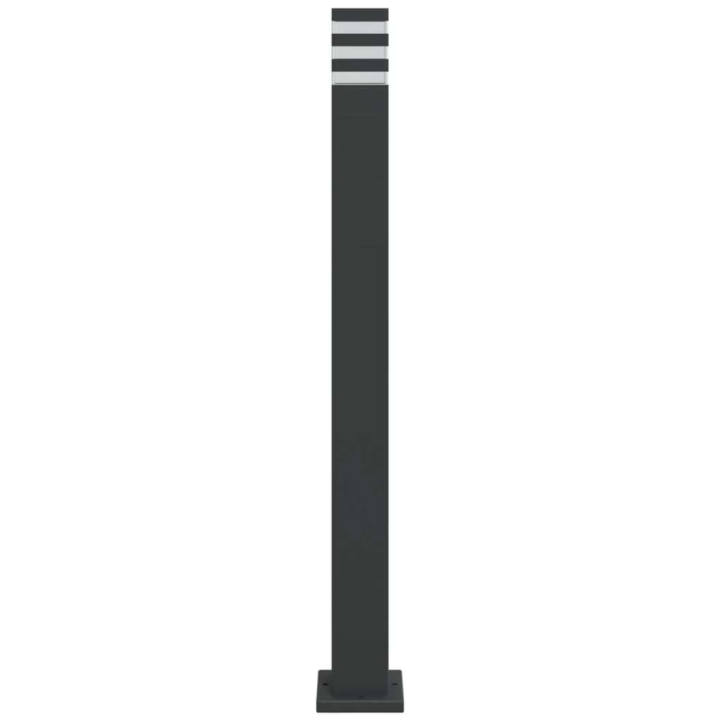 vidaXL Zewnętrzne lampy stojące, 3 szt., czarne, 110 cm, aluminium