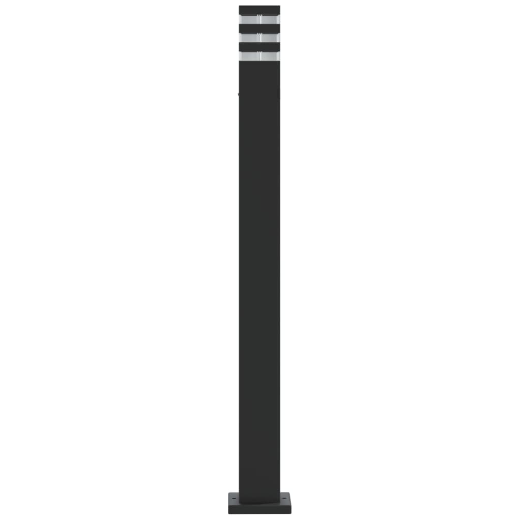 vidaXL Zewnętrzne lampy stojące, 3 szt., czarne, 110 cm, aluminium